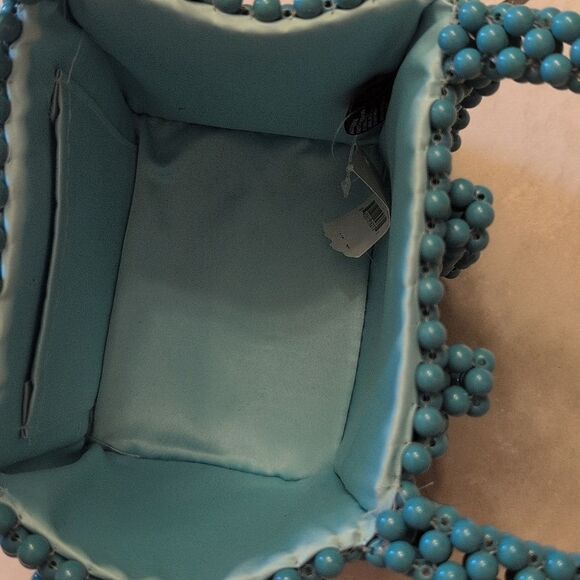 NWT Urban Expressions Turquoise Beaded Blue Handbag minibag - Picture 10 of 10